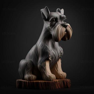 3D model Zwergschnauzer dog (STL)